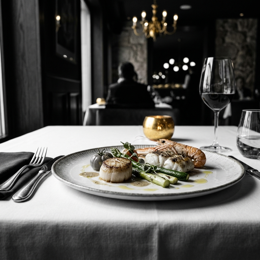 Alta cocina mediterránea en Madrid – plato elaborado con ingredientes frescos del Mediterráneo